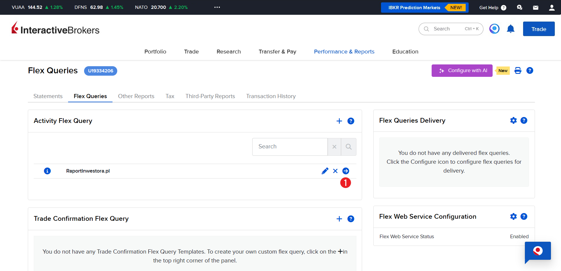 Pobieranie pliku z Flex Queries Delivery
